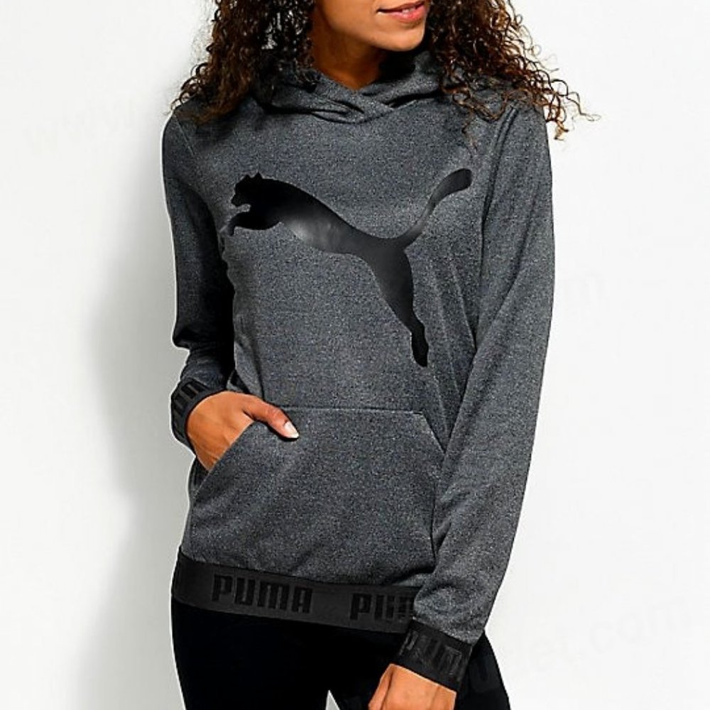 Puma Urban Big Cat pull over sweater hoodie in Charcoal